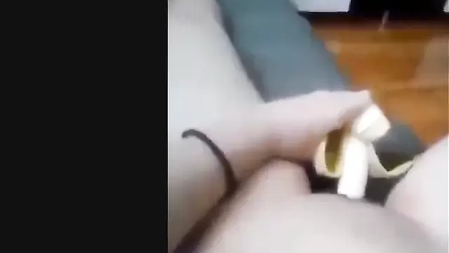 Teen girl gets off on banana in Kazakhstan